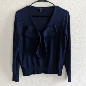 J.Crew navy bow sweater